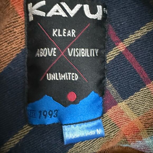 Kavu Carrick Bend Shirt Ocean Depth Plaid Gorpcore Shirt Mens Size M Shacket - Picture 7 of 12
